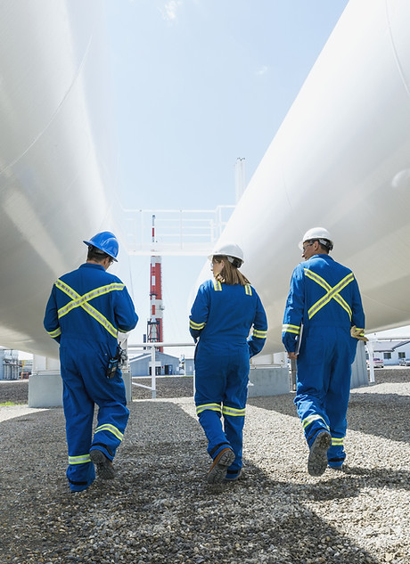 Employees at an industrial plan